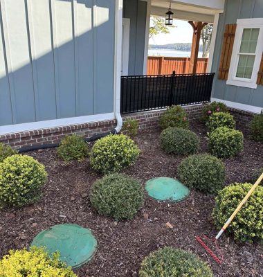 Septic tanks in the yard.